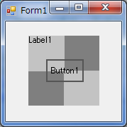 ラベル上のボタン透過